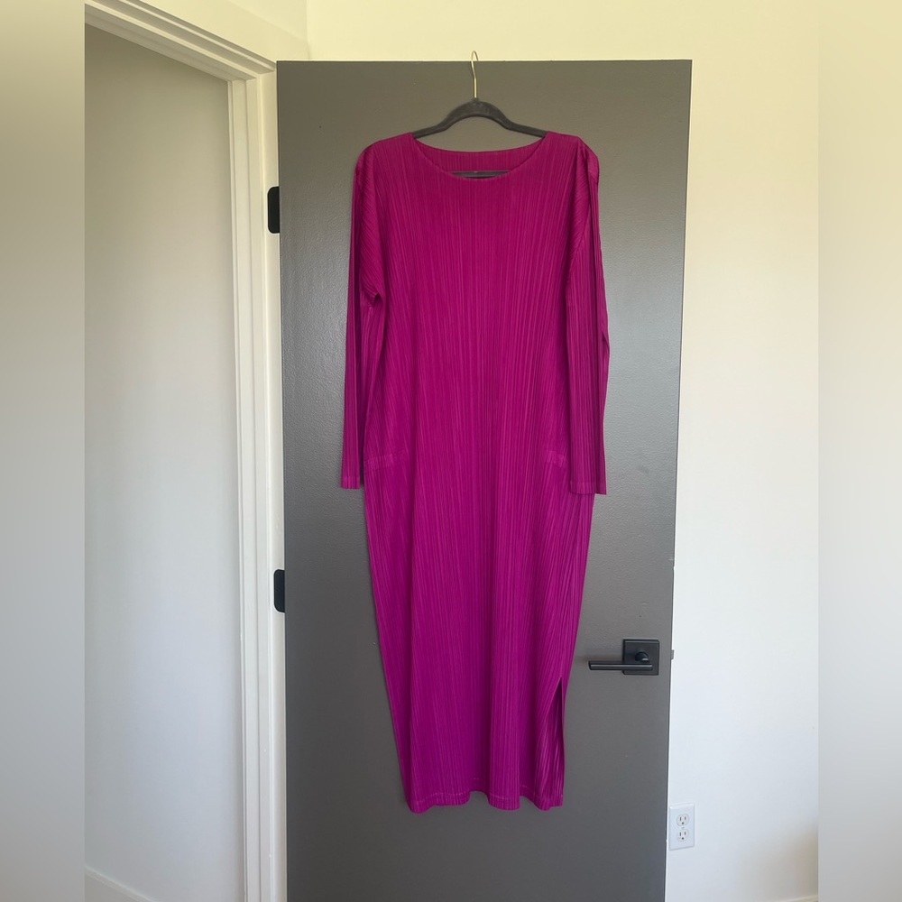 Pleats Please Issey Miyake Forward 2 Dress Magenta - Picture 5 of 6